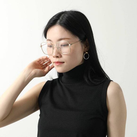 Bottega Veneta BV1049O 002 Eyeglasses Gold 56mm Square Frame - Picture 3 of 11